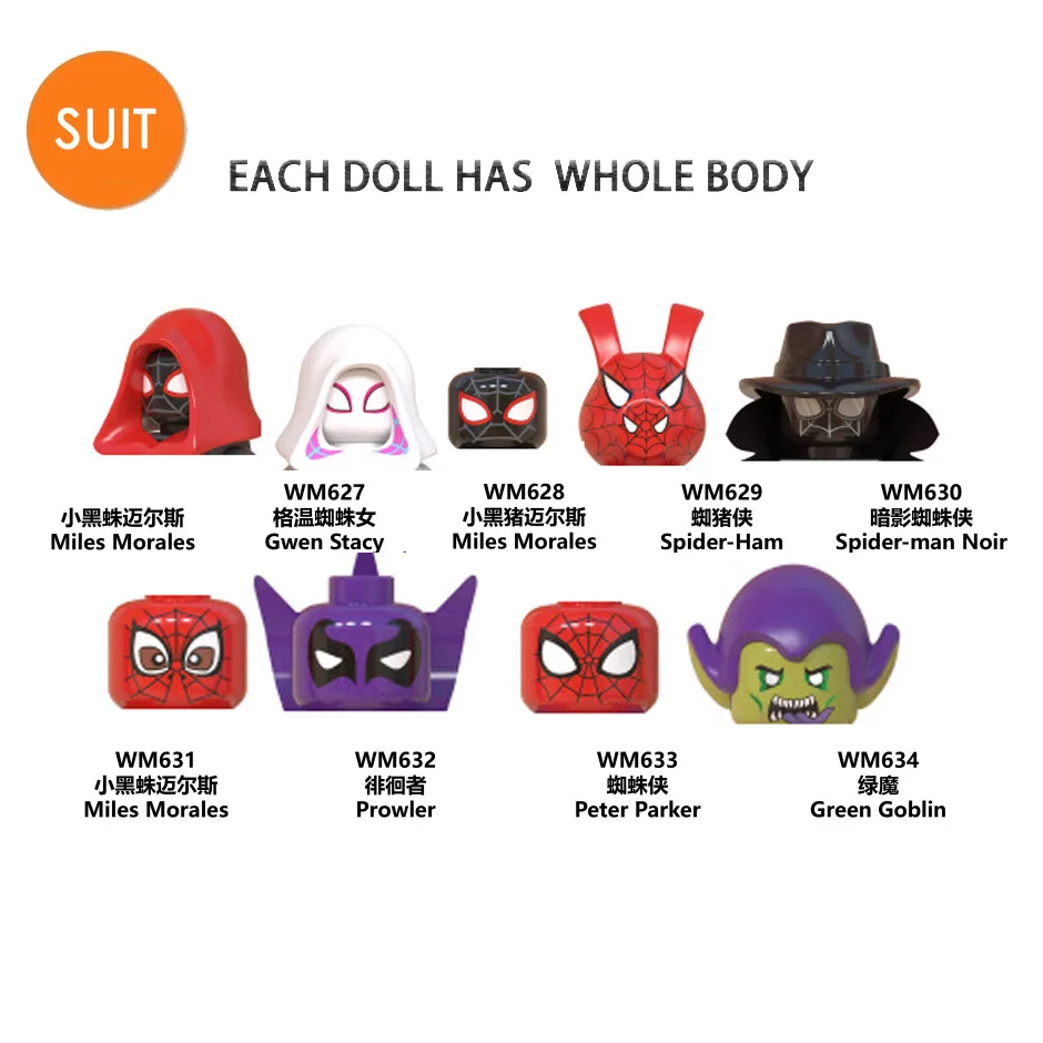 Superheroes Mini Figures Gwen Stacys Spider-Hams Spider-Mans Green Goblins Bricks Building Blocks Assembled Toys Gifts | Игрушки и хобби