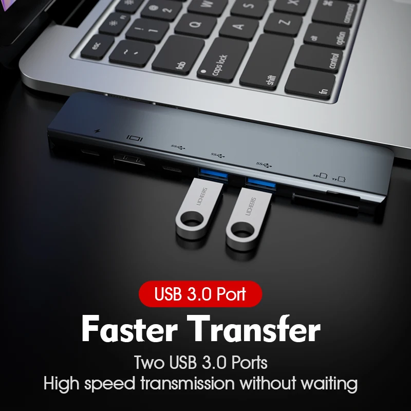 LINGCHEN USB 3,0 type-C концентратор для PD Быстрая зарядка USB 3,0 портов type-C SD и TF карта Solt HDMI адаптер 4K для MacBook Pro Xiaomi Air