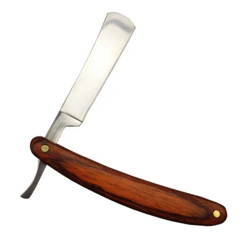 

Men 440C Steel Straight Razor Wood Handle Shaving Razor Barber Manual Shaver Color Razor Razor With Wooden Handle Brown