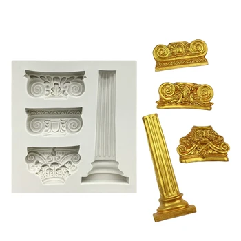 

Roman Column Design Silicone Sugarcraft Mold Fondant Cake Decorating Tools Bakeware