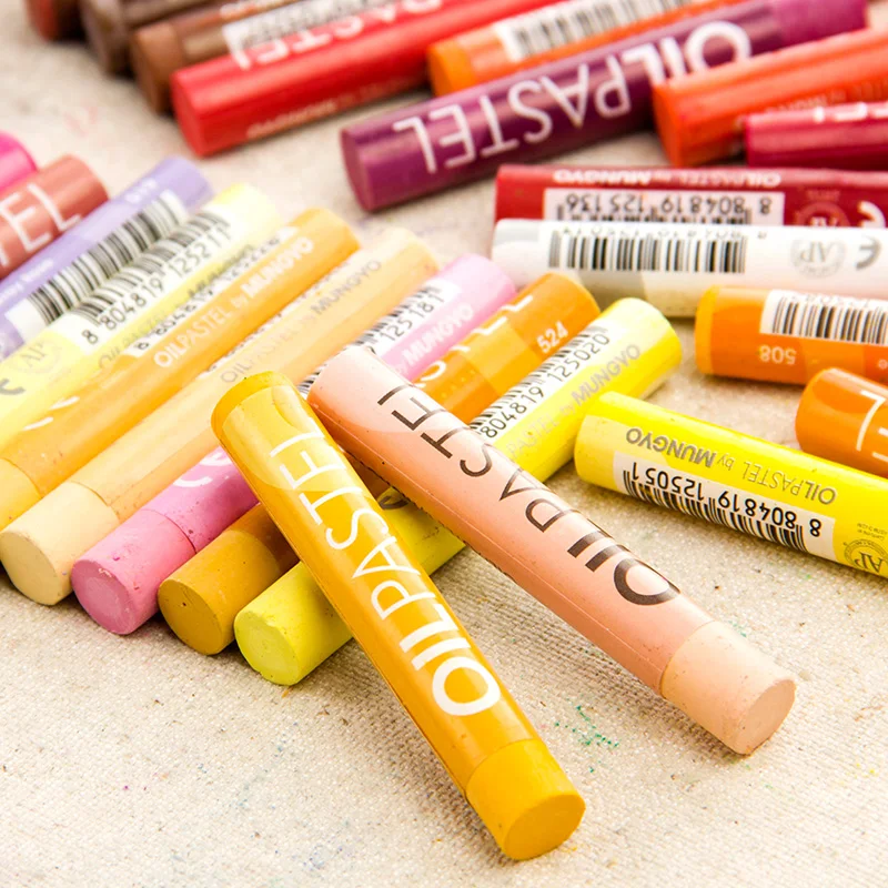 MUNGYO Artist' Soft Pastel 24/36/48 Colors Oil Pastel Round Shape Soft Crayon for Artist Student Graffiti Painting Drawing
