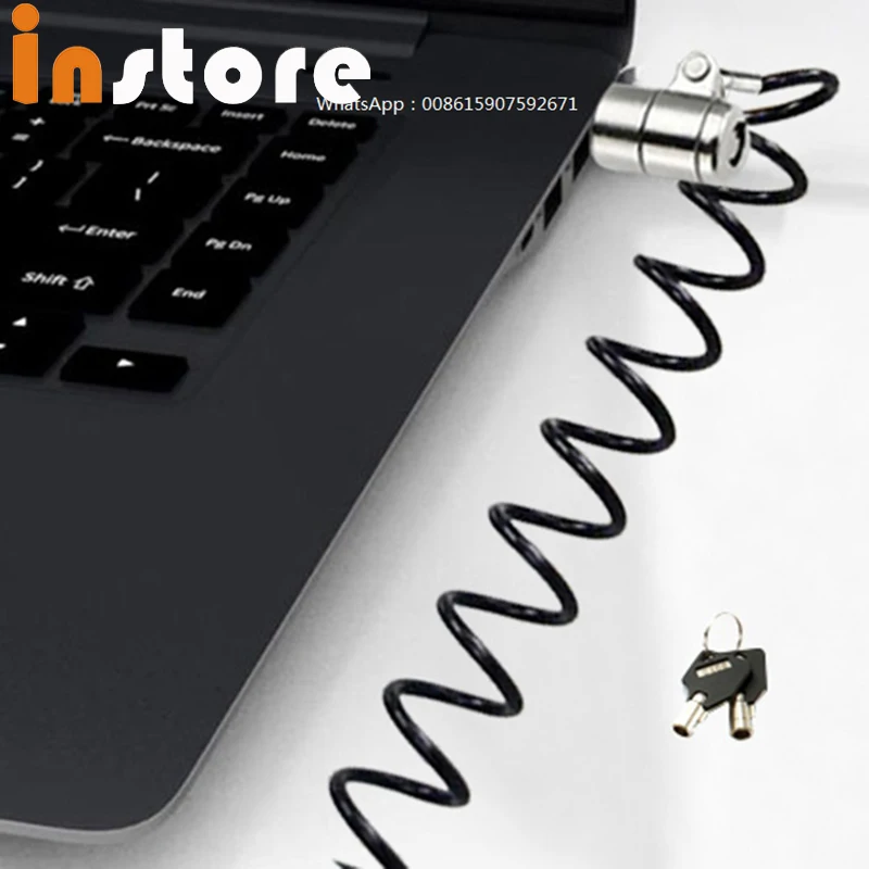 10 Pcs Laptop Zinc Alloy Tubular Key Tablet Steel Cable Lock Security Wire Notebook Chain For I-pad Phones Anti Theft