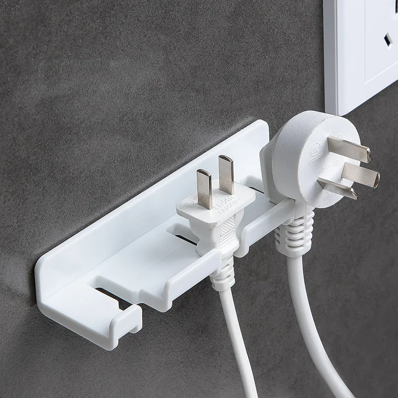 Description Picture 5 of itemWall Storage Hook Power Plug Socket Holder Home Wire Plugs Adhesive Hanger Home Office Storage Racks Bathroom