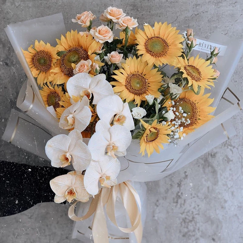 20 Sheets Waterproof Half Transparent Korean Flower Wrapping Paper Florist Flower Supplies Bouquet Decorative Paper flower wrapping paper floral wrapping paper