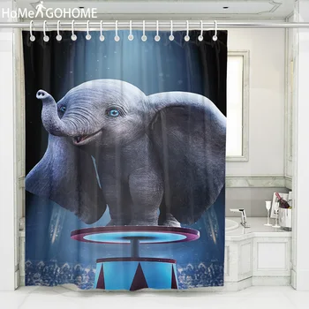 

Stunt Elephant Shower Curtain 3D Bathroom African Shower Curtain Bath Curtain Waterproof Fabric Modern Home Boho douchegordijn