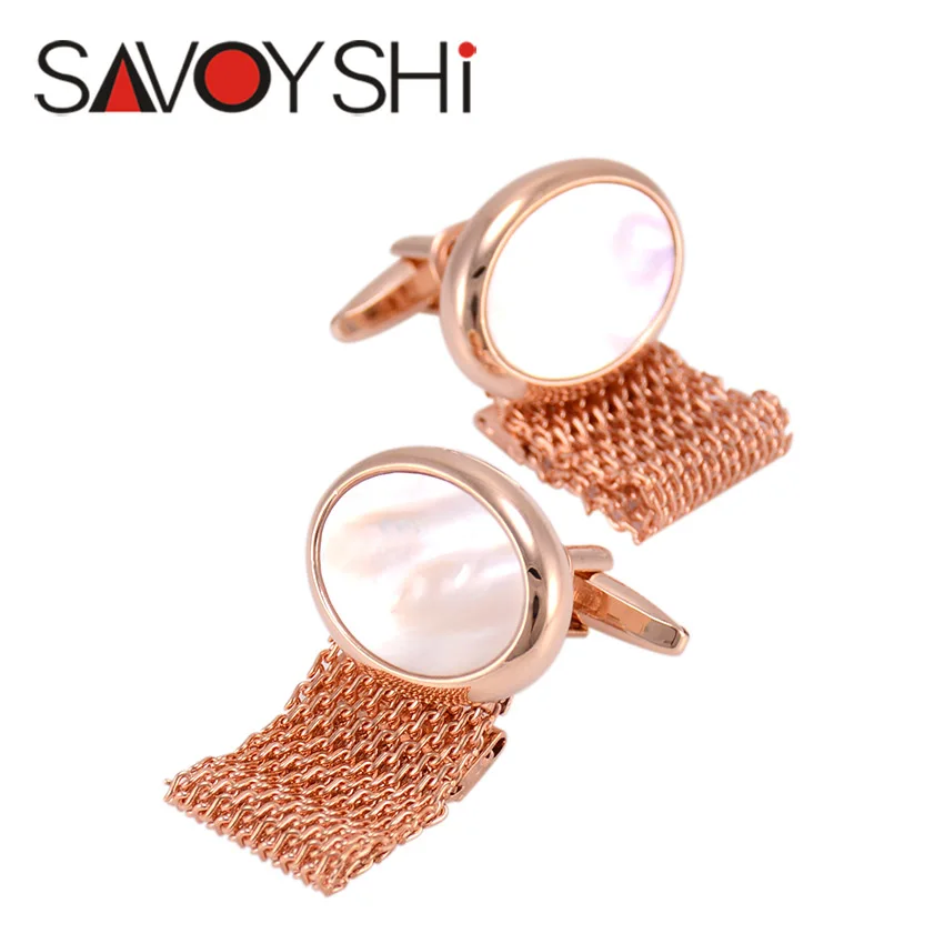 SAVOYSHI роскошные запонки в виде ракушки для мужских рубашек на манжетах брендовые