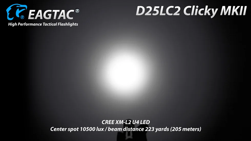 EAGTAC D25LC2 XM-L2 1480LM Супер Мощный тактический фонарь, портативный фонарь, компактный фонарь