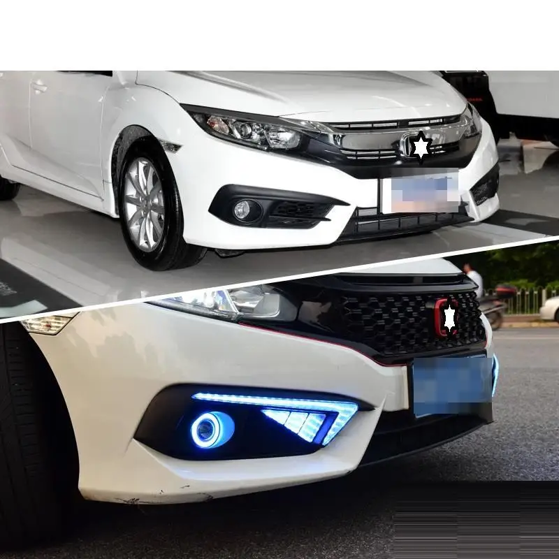 Neblineros Para Автомобильные дневные ходовые Светодиодные Автомобильные фары, передние противотуманные задние фары 16 17 18 19 для Honda Civic