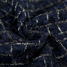 Осень зима Кристалл синий плед Мягкая твидовая ткань для пальто юбка Базен riche getzner tissu telas tissus stoffen tecido
