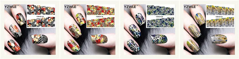 Yzwle ногтей Стикеры алиэкспресс Лидер продаж водяной знак переводные наклейки для ногтей Yzw132