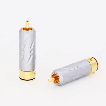 

1Piece High Quality VR109G Pure Copper Gold Plated RCA Plug Connector hifi Audio RCA Plug connector audiophile cable Plug