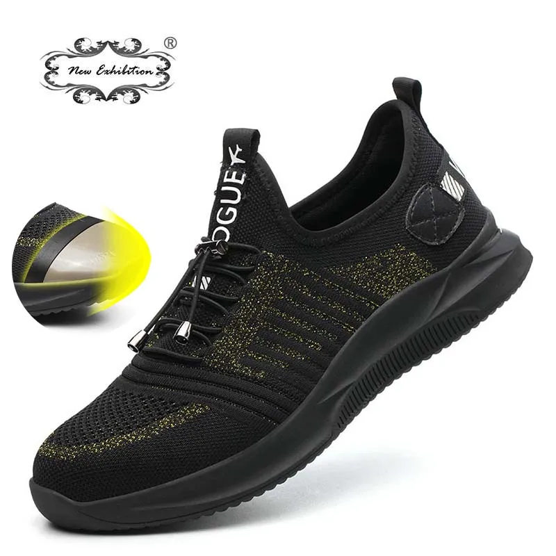 

New exhibition Men's breathable mesh Sneaker Indestructible Steel Toe Anti-Smashing Air Work Safety Shoes Men Outdoor Work Boots