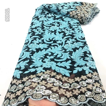 

Nigerian Sequins Embroidery Latest African Laces Material 2020 High Quality beaded For Dress French Tulle Net Lace Fabric
