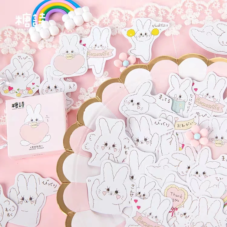 45 шт kawaii bunny стикер мультяшка DIY декоративные скрапбукинги наклейки для блокнота переоцененная наклейка Канцелярские Декоративные наклейки