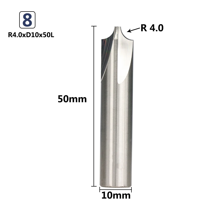 XCAN 1 шт. R0.5-R5.0 угловая заземляющая Концевая мельница Вольфрам карбидная концевая фреза для станка с ЧПУ торцевая фреза - Длина режущей кромки: R4xD10x50L