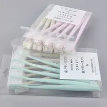 10 шт. минималистическая семейная сверхтонкая зубная щетка с мягкой щетиной Макарон цвет гигиена полости рта Чистый инструмент с головными крышками#11