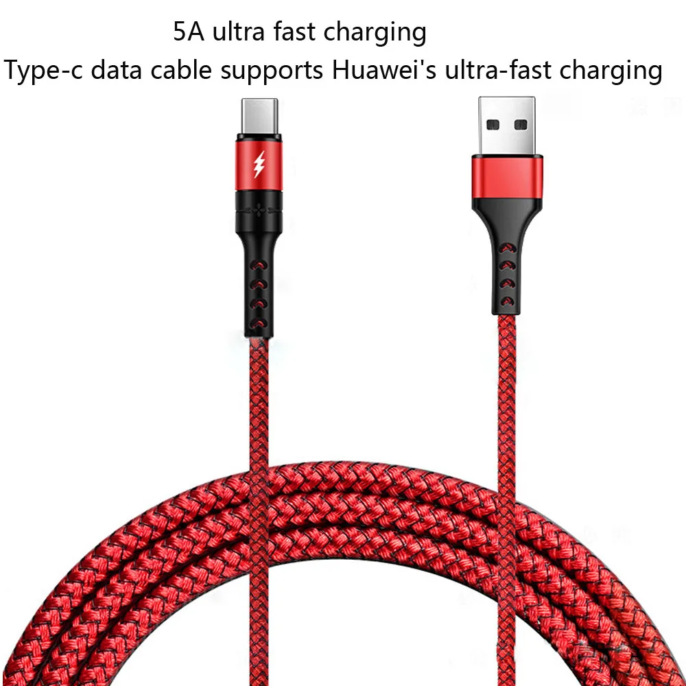 3 в 1 USB кабель 5A Быстрая зарядка для мобильного телефона Micro usb type C кабель зарядного устройства для iPhone зарядное устройство кабель для зарядки шнур - Цвет: RED 5A Type C