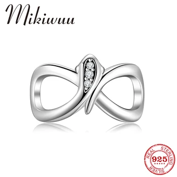 

Genuine 925 Sterling Silver Infinite symbol Charm Beads With CZ Fit Original Pandora Bracelet Authentic Fine Jewelry Making