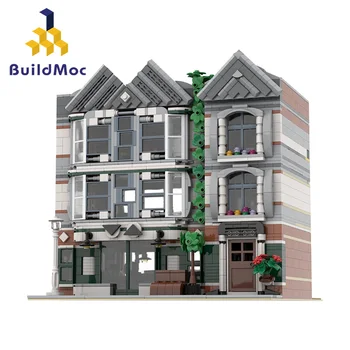

Christmas Gift Architecture Building Blocks Expert Technic City Street European Houses Retro Store restaurant Designer Bricks