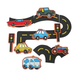 Jouets pour bébés, piste de route flexible, bâton de voiture, jouet de bain pour enfants, baignoire, pâte EVA douce, éducation précoce, puzzle, bricolage 