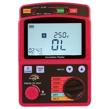 

GM3123 Digital High Voltage Megohm Digital Megohm Insulation Resistance Tester 2500V Megohmmeter