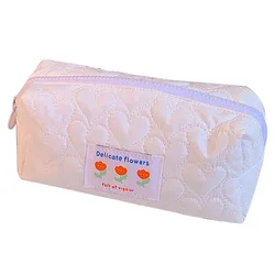 Art Blue Net Red Pillow Pen Bag Girl Heart Advanced Sense Portable Stationery Bag Ins Large Capacity Student Stationery Box