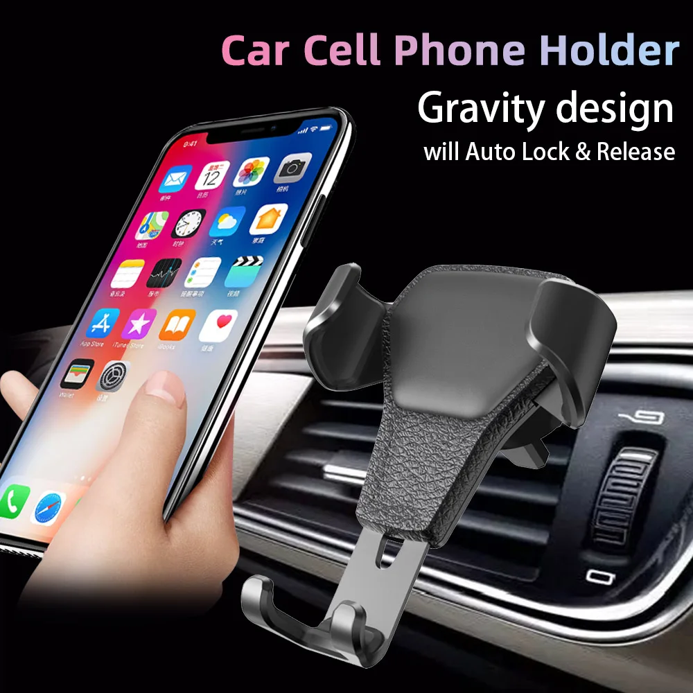 

Universal Car Phone Holder Durable Smart Phone Stand Leather Texture Bracket Gravity Stand Mobile Phone Accessories