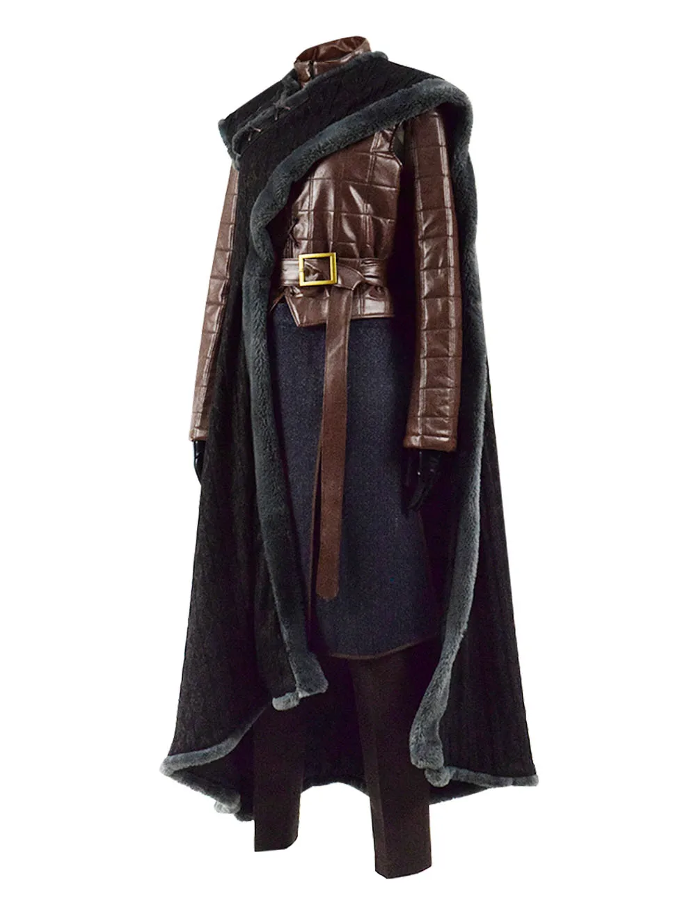 CosDaddy Arya Stark Косплей Костюм женский коричневый PU Наряд полный комплект