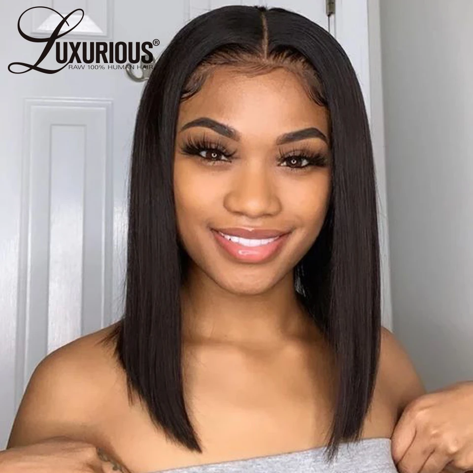 bob wig with middle part