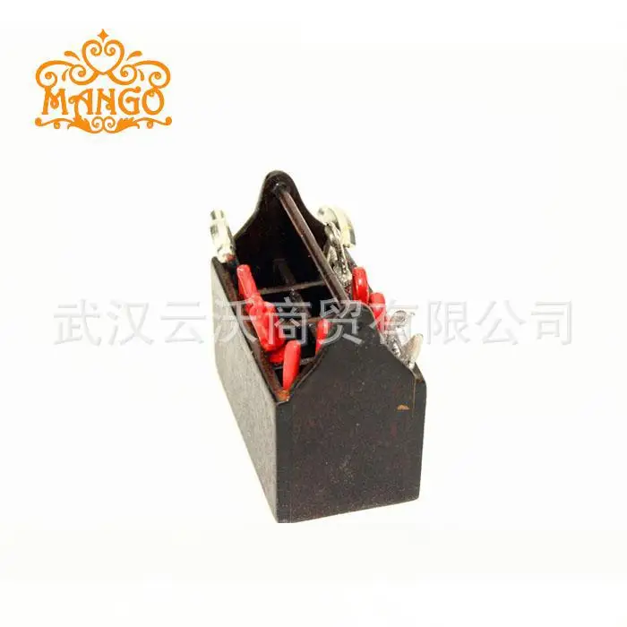 

1: 12 Mini Dollhouse Candy Toy Accessories Model Metal Tool Box a Set of Scissors Hammer