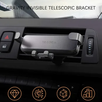 

Car Bracket Invisible Brackets Can Be Placed Horizontally Car Gravity Mobile Phone Holder Air Outlet Snap-On Navigation Frame