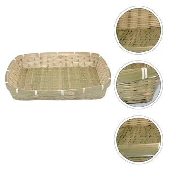 

1pc Hand-woven Storage Tray Household Storage Basket Multifunction Tray for Egg Fruit Home
