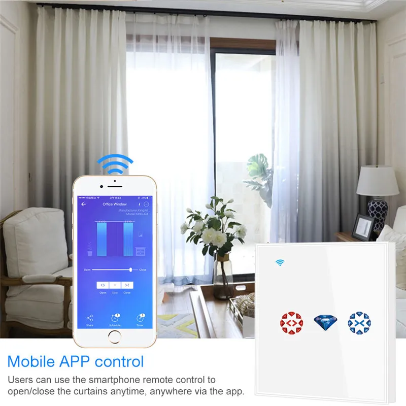 Tuya Умный дом WiFi электрические сенсорные жалюзи шторы переключатель приложение Голосовое управление от Alexa Echo для механического ограничения жалюзи мотор