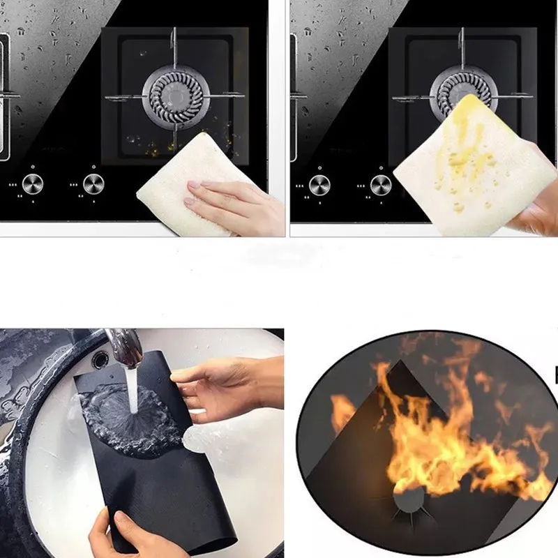 1/4PC Stove Protector Cover Liner Gas Stove Protector Gas Stovetop Burner Kitchen Accessories Mat Cooker Cover