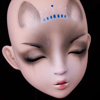

(LiLi Mask-10) Sweet Girl Resin Half Head Customize Cosplay Japanese Role Play Anime Silicone Kigurumi Mask Crossdresser Doll