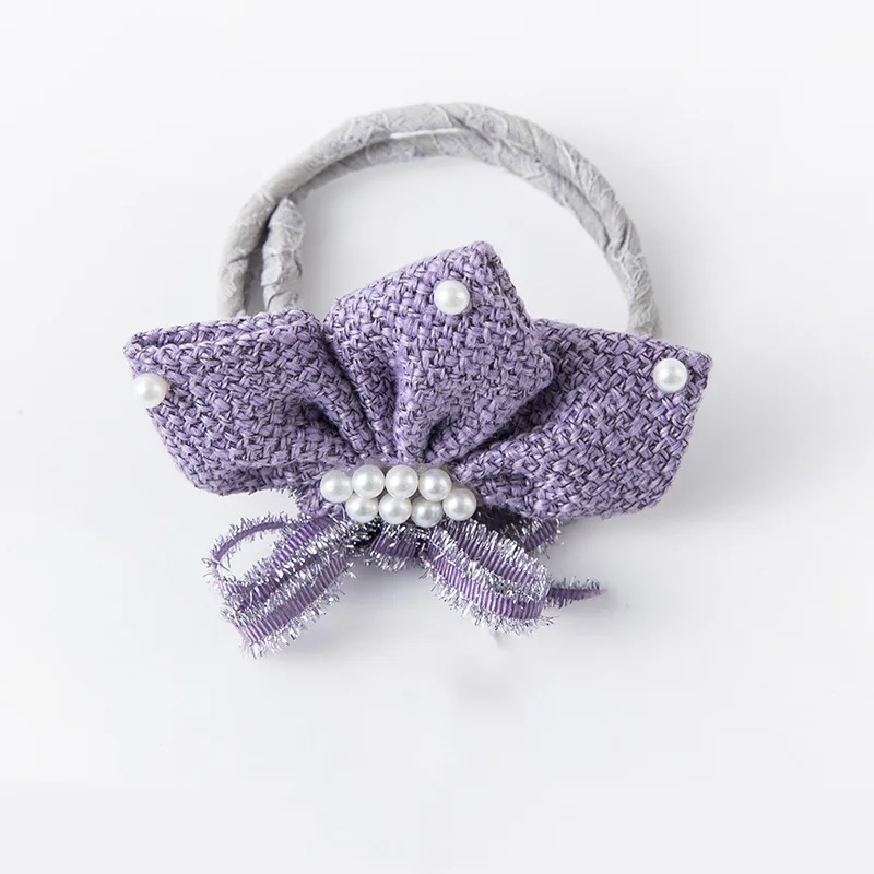 Модный искусственный жемчуг, детский булочка, милый карамельный цвет, сделай сам, инструменты для создания волос, для девочек, щипцы для завивки волос, аксессуары для волос - Цвет: Purple