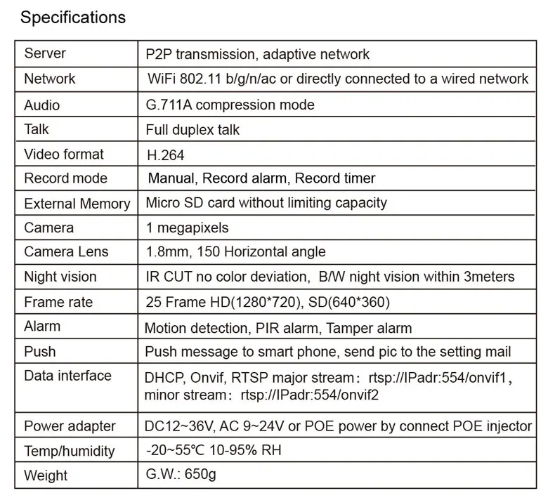 720P WI FI Sem Fio Campainha P2P