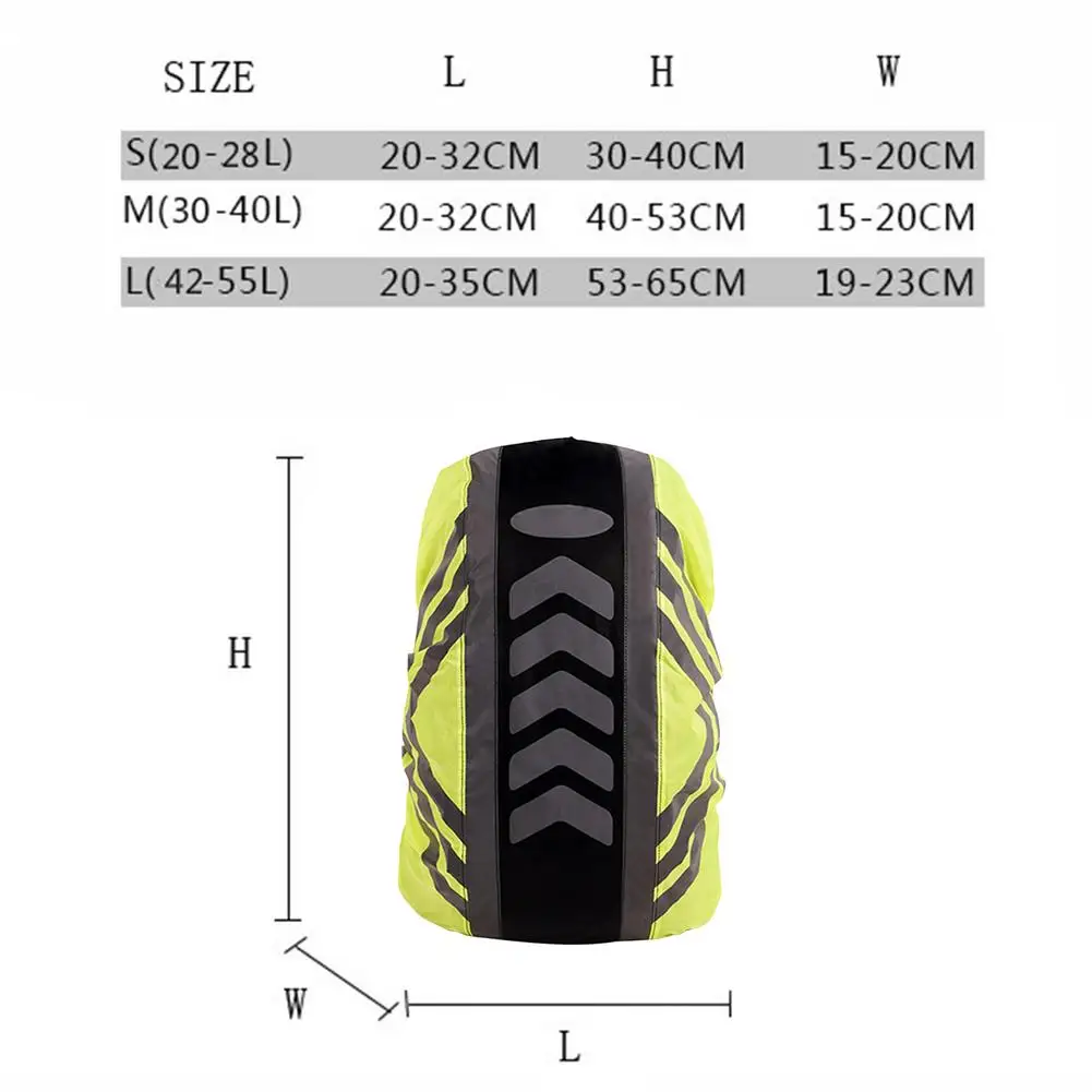 20-55L Reflective Rainproof Rucksack Covers Camping Hiking Climbing Dustproof Case For Back Pack Outdoor Backpack Bag Rain Cover