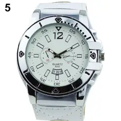 Reloj de pulsera deportivo de cuarzo y acero para hombre, cronógrafo con correa de cuero, esfera grande, colorido, a la moda, gran oferta, 50%
