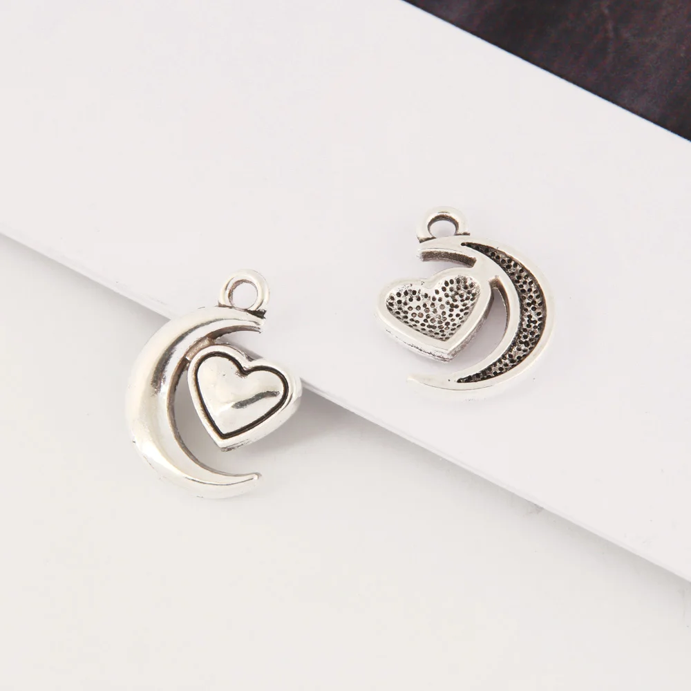 10 шт Подвески Луна Сердце Звезда серебряный цвет кулон для изготовления