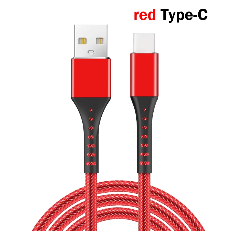 Быстрый USB Зарядное устройство кабель супер Зарядное устройство кабель для HuaweiXIAOMI микро Тип type-C USB для Iphone 6/7/8/X USB кабель для зарядки или передачи данных со штекером для ISO - Цвет: red for Type-C