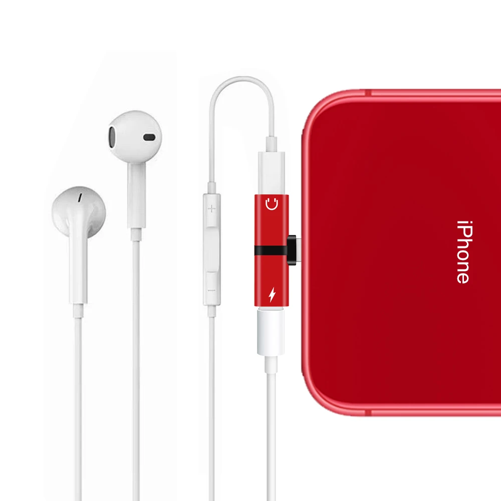 

For Apple iPhone X 7 8 Plus XS Max XR Audio Charging Dual Adapter Splitter Jack Headphone Earphone AUX Connector Converter