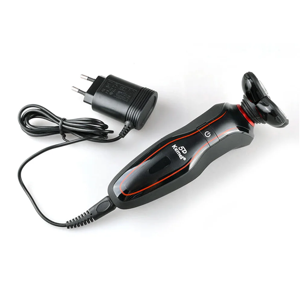 KEMEI KM-6181 перезаряжаемая Электробритва Моющаяся триммер для бороды с пятью лезвиями электрическая бритва для мужчин уход за лицом 5D плавающая бритва