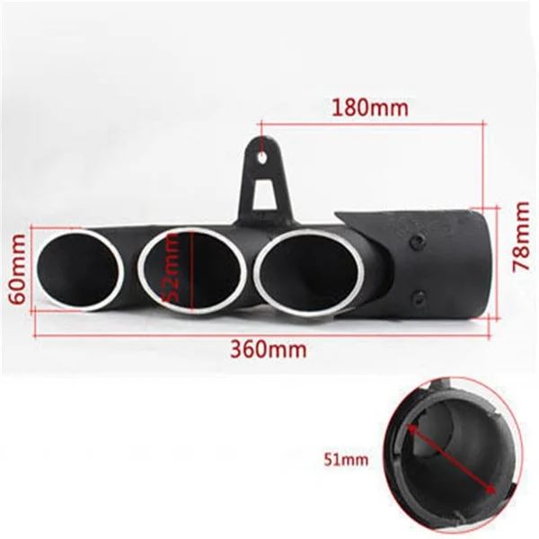 Universal Black Rustproof Motorcycle Part Tail Components Exhaust Pipe Modification Accessories