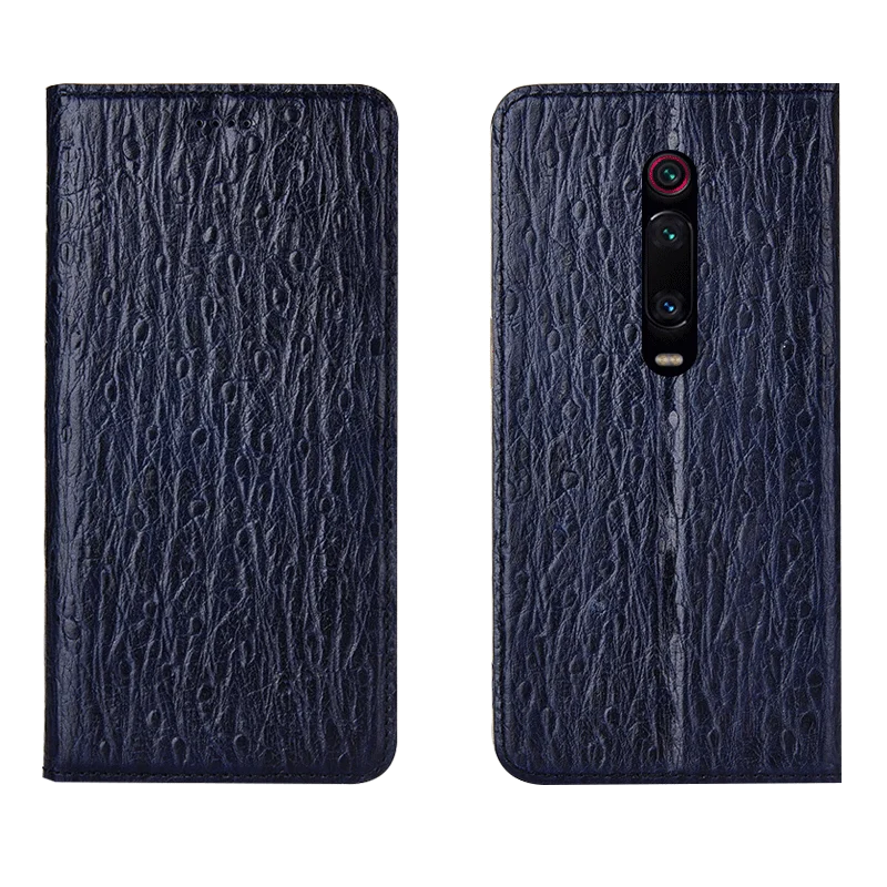 

Ostrich Pattern Genuine Leather Ultra Thin Card Slot Case For Xiaomi Redmi K20 Pro/Xiaomi Mi9T Magnetic Case Standing Coque Capa