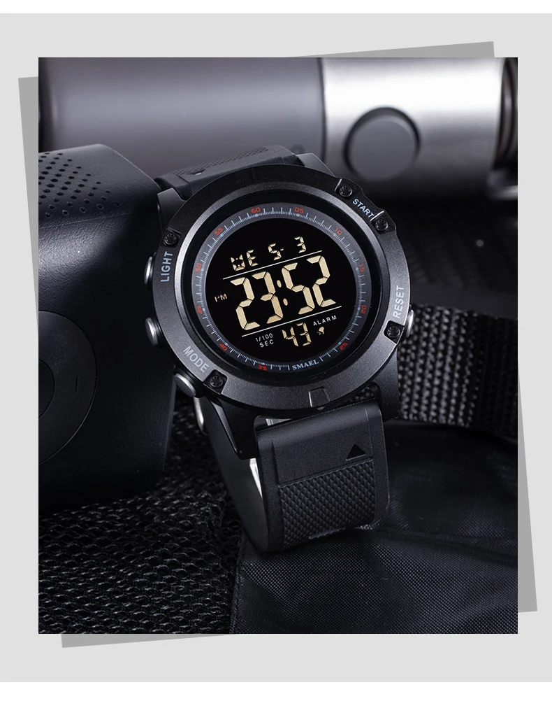 SMAEL Mens Watches Luxury Brand Military Digital Sport Clock Fashion Waterproof LED Light Wrist Watch For Men Relogio Masculino