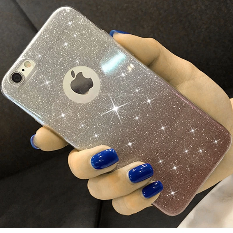 CF Милый Блестящий Мягкий силиконовый чехол для девочек iphone XS 11 Pro MAX X XR 5 5S SE 7 8 6 6S Plus милый Блестящий ТПУ чехол для телефона - Цвет: CF