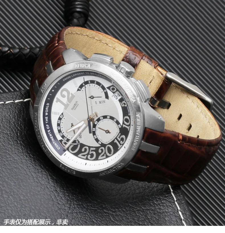 Кожаный ремешок для SWATCH Swatch YRS403 412 402 г из воловьей кожи для наручных часов Ремешок фитинги с пуговицами-бабочками