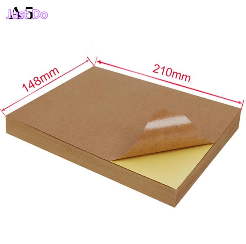 A4 Kraft Sticker Inkjet Laser Printing Self adhesive Adhesive ...