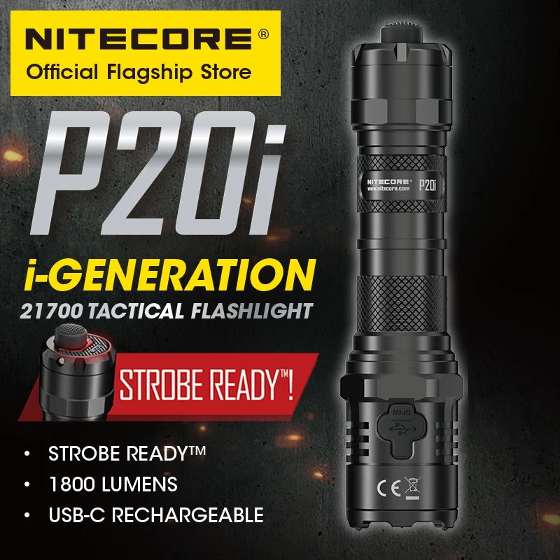 US $89.68 NITECORE P20i High Performance I Generation One Button Flash 1800 Lumens typec Charging Duty Tactical Flashlight